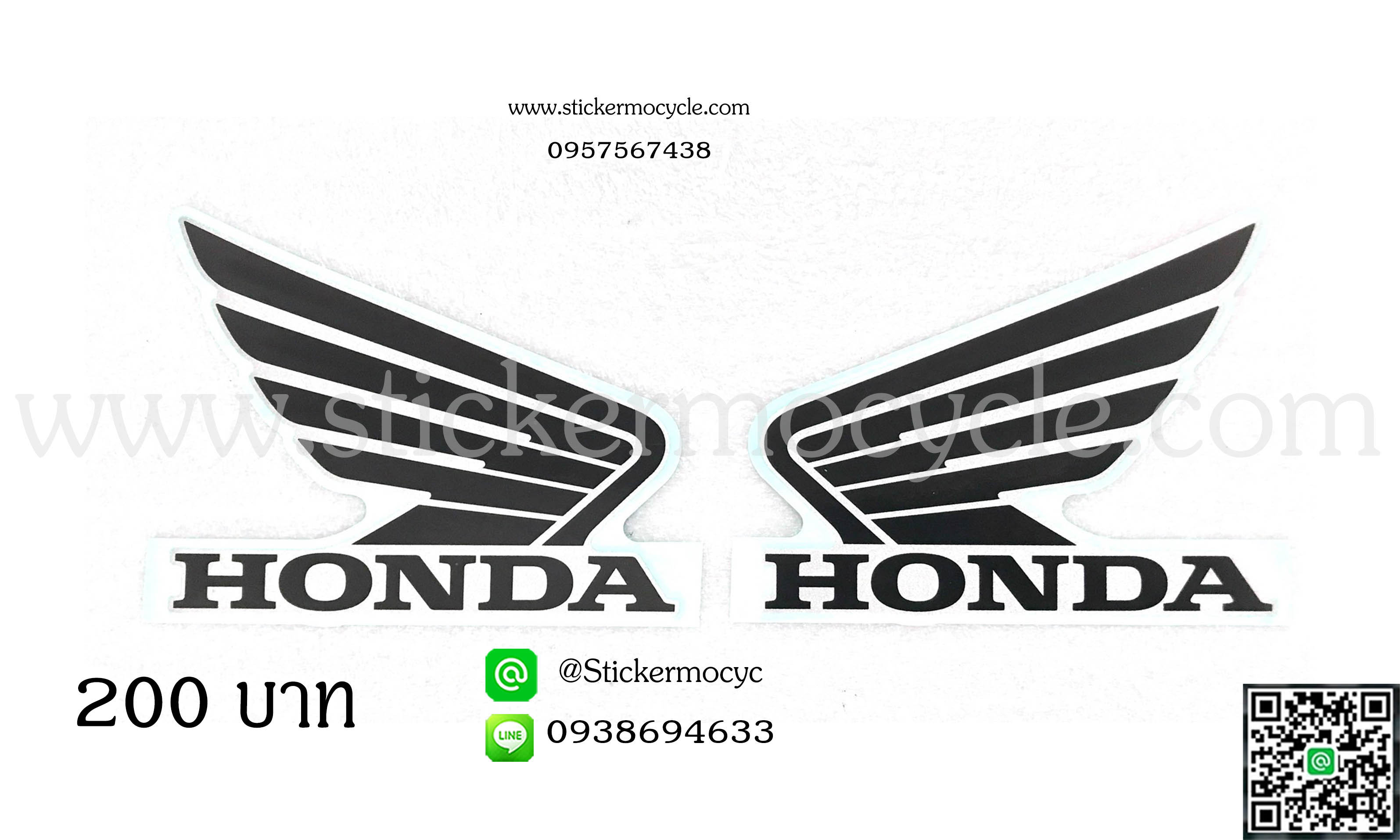 สติ๊กเกอร์ปีกนก Honda 3M 1คู่