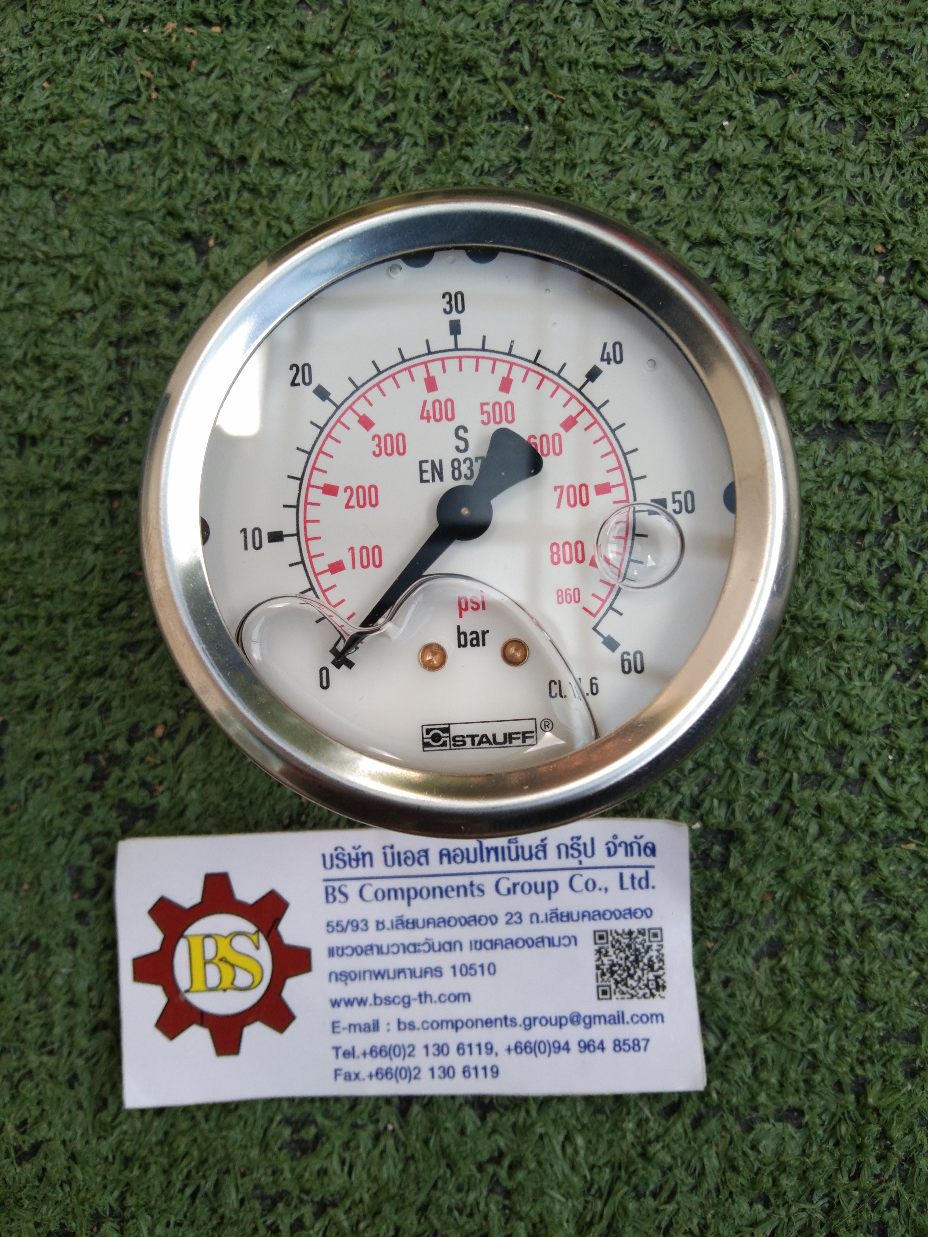 STAUFF : Pressure Gauge Panel mounting SPG-063-00060-01-P-N04 1/4NPT, 0…60bar, bar/PSI