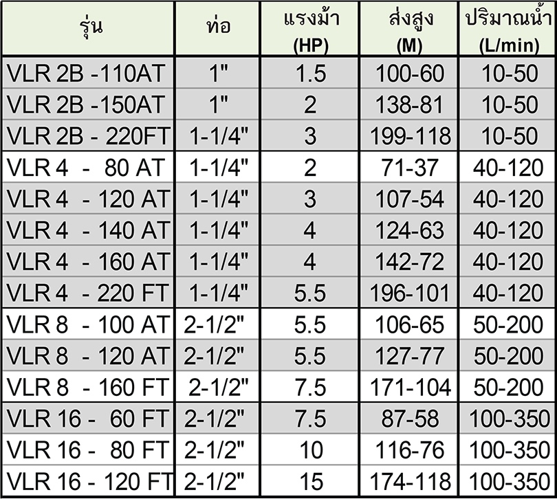 PENTAIR ปั๊มยืนหลายใบพัด สำหรับสูบเข้าบอยเลอร์ รุ่น VLR 16 - 120 FT