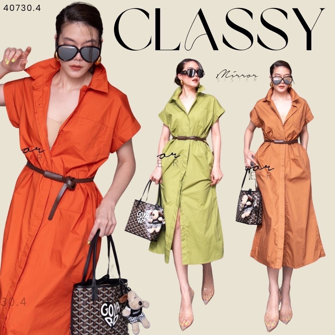 MiRRoRSiSTER's MiYa SHiRT DReSS•• เดรสเชิ้ตแขนสั้น เบสิคสไตล์แต่เก๋ที่ดีเทลการจับขยุ้มด้านหน้า แต่งสาบติดกระดุมซ่อน มีกระเป๋าล้วงได้2ข้างลำตัว มาพร้อมเข็มขัดดีไซนเรียบเก๋ จะใส่แบบคาดหรือไม่คาดเข็มขัดก็ดูดี ใส่ง่ายใส่ได้บ่อยทุกโอกาส