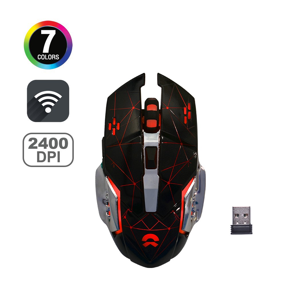 OKER G95 WIRELESS MOUSE 2400DPI เม้าท์ไร้สาย ไฟ7สี RECHARGEABLE SKU-02958
