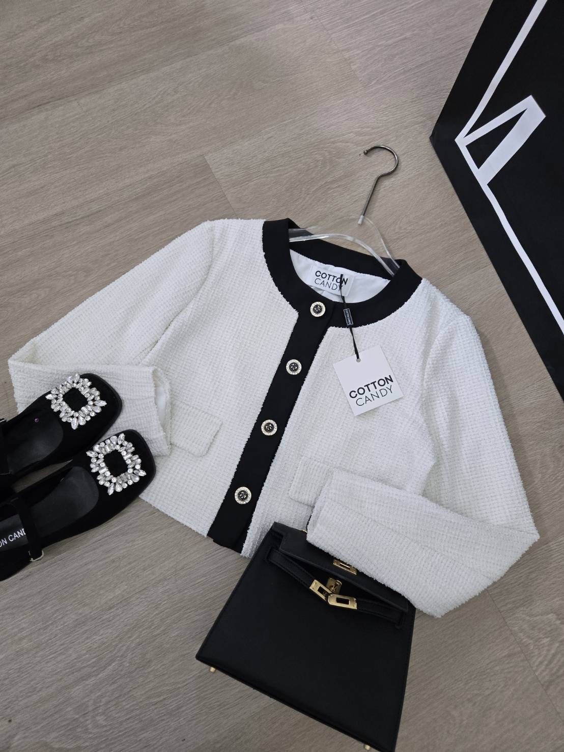 Tag#cottoncandy ผ้าทวรตยืดพรีเมี่ยมเท่านั้น เสื้อเบลเซอร์ผ้าทวีตนำเข้าล่าสุด