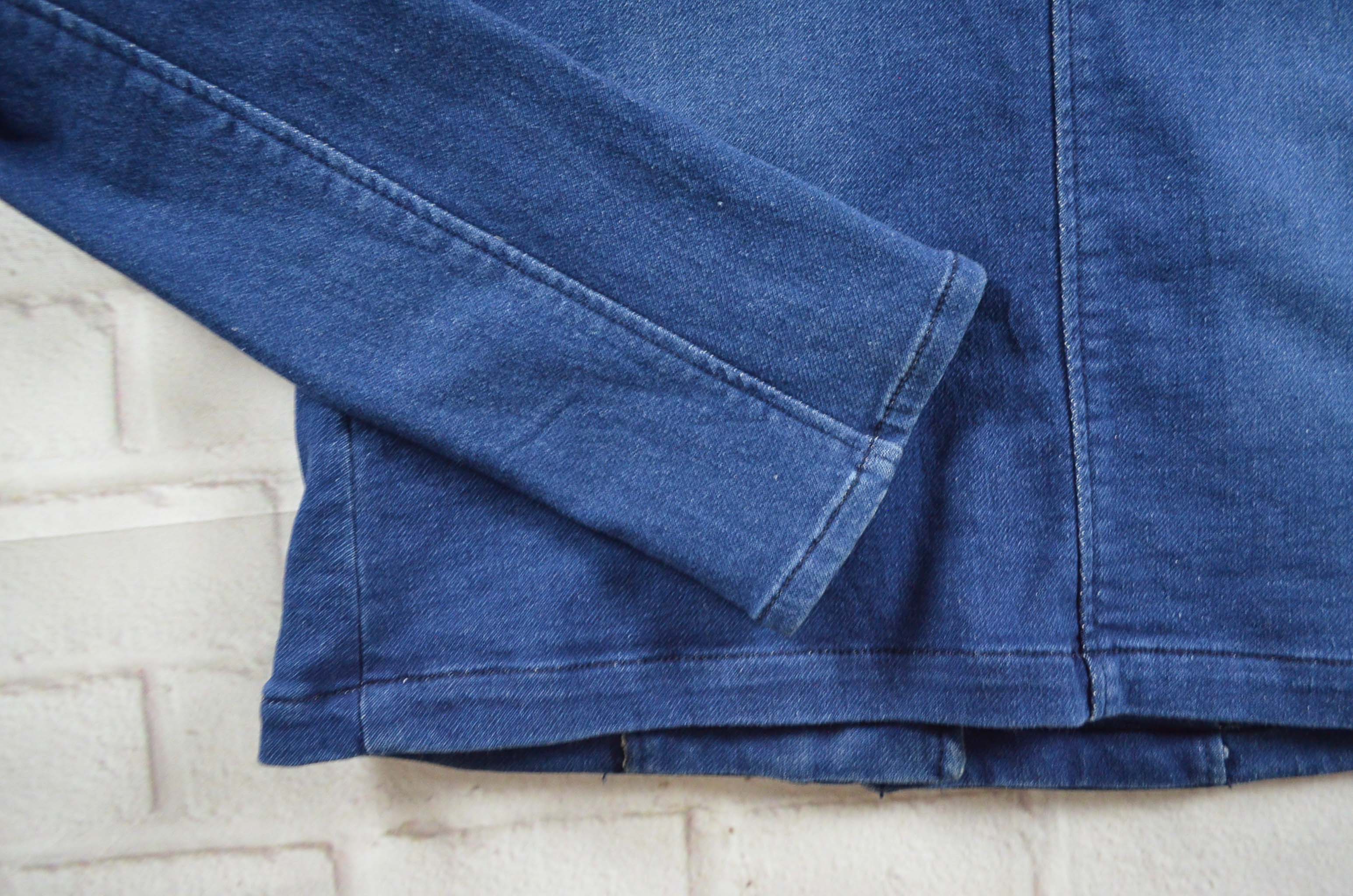 JEANS อกจริง33' (XS) เสื้อแจ็คเก็ตยีนส์ เสื้อยีนส์แขนยาวหญิงชาย สีเข้ม มีซิป ผ้านุ่มใส่สบายเป็นผ้ายีนส์ยีด