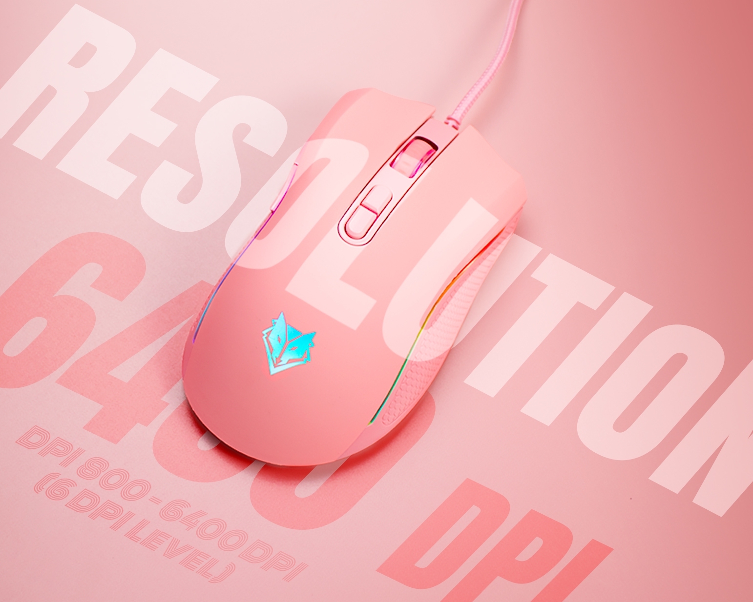 NM-89M Pink Edition NUBWO PLESIOS GAMING MOUSE MACRO SKU-02535