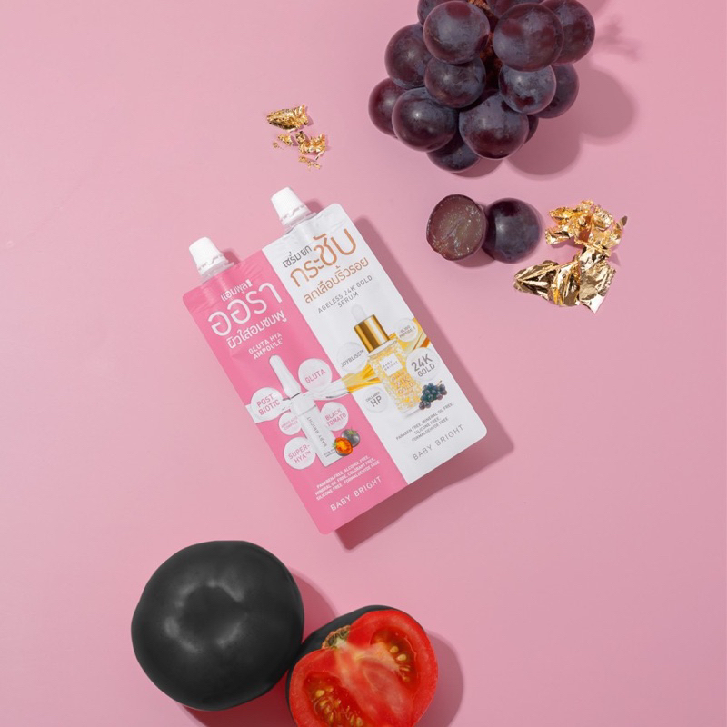 (6ซอง/กล่อง) Baby Bright Ageless Whitening Set 6g.+6g. เบบี้ไบร์ท ยกกระชับและลดเลือนริ้วรอย เอจเลสไวท์เทนนิ่งเซ็ท