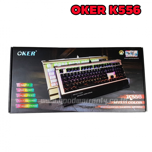 K556 OKER KEYBOARD Mechanical LED ทองปุ่มดำ KB-UB-OK-K556B