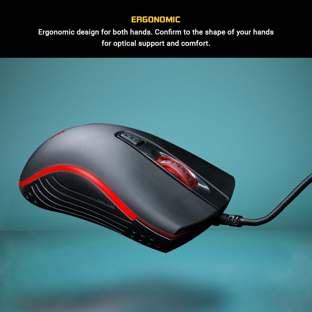 NM95 Nubwo Gaming Mouse เมาส์เกมมิ่ง ปรับ DPI ได้สูงสุด 3600 ไฟ7สี MO-NW-OU-095BK