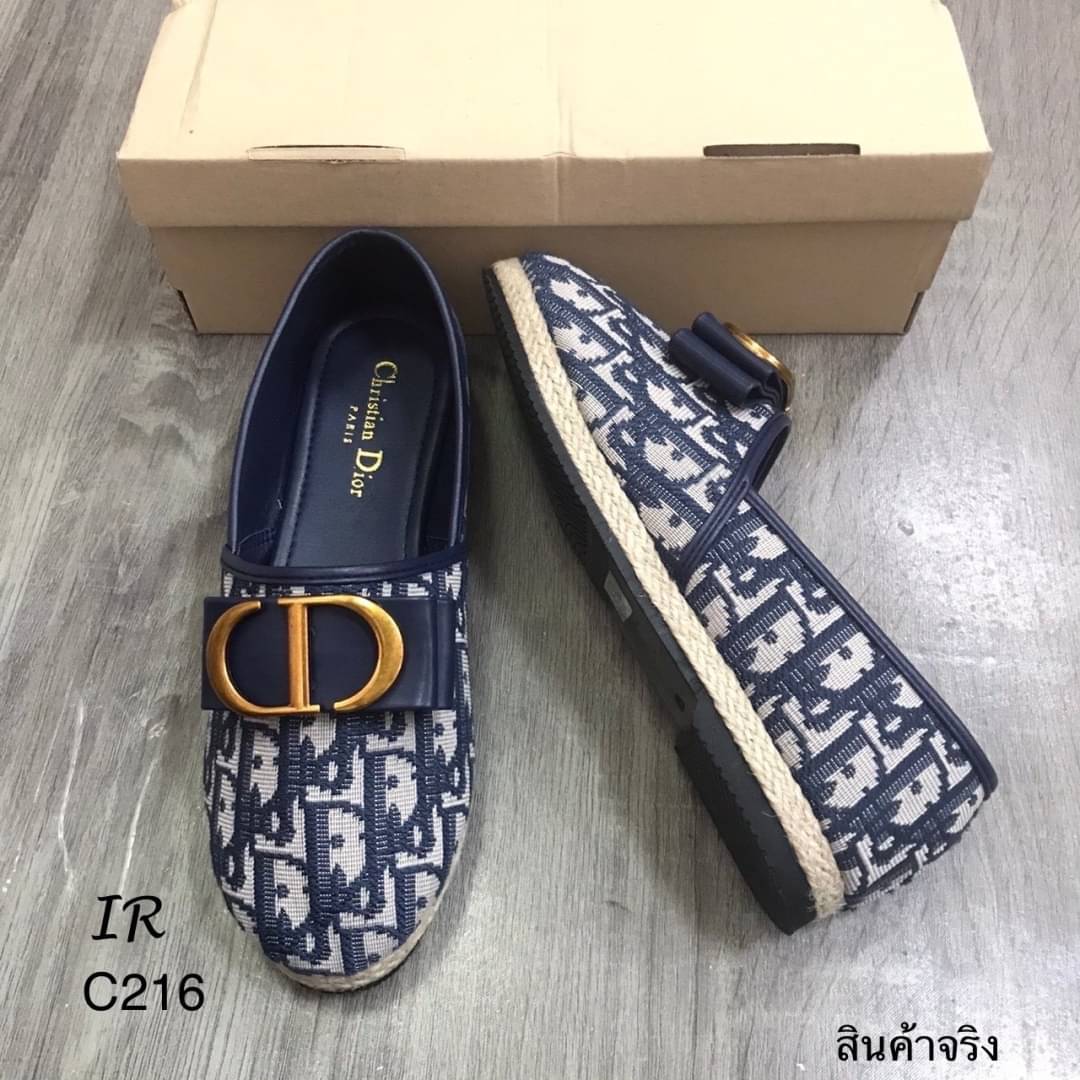 รองเท้าคัทชูแบรนด์เนมดิออร์ Dior shoes CDสีกรม-Size 37