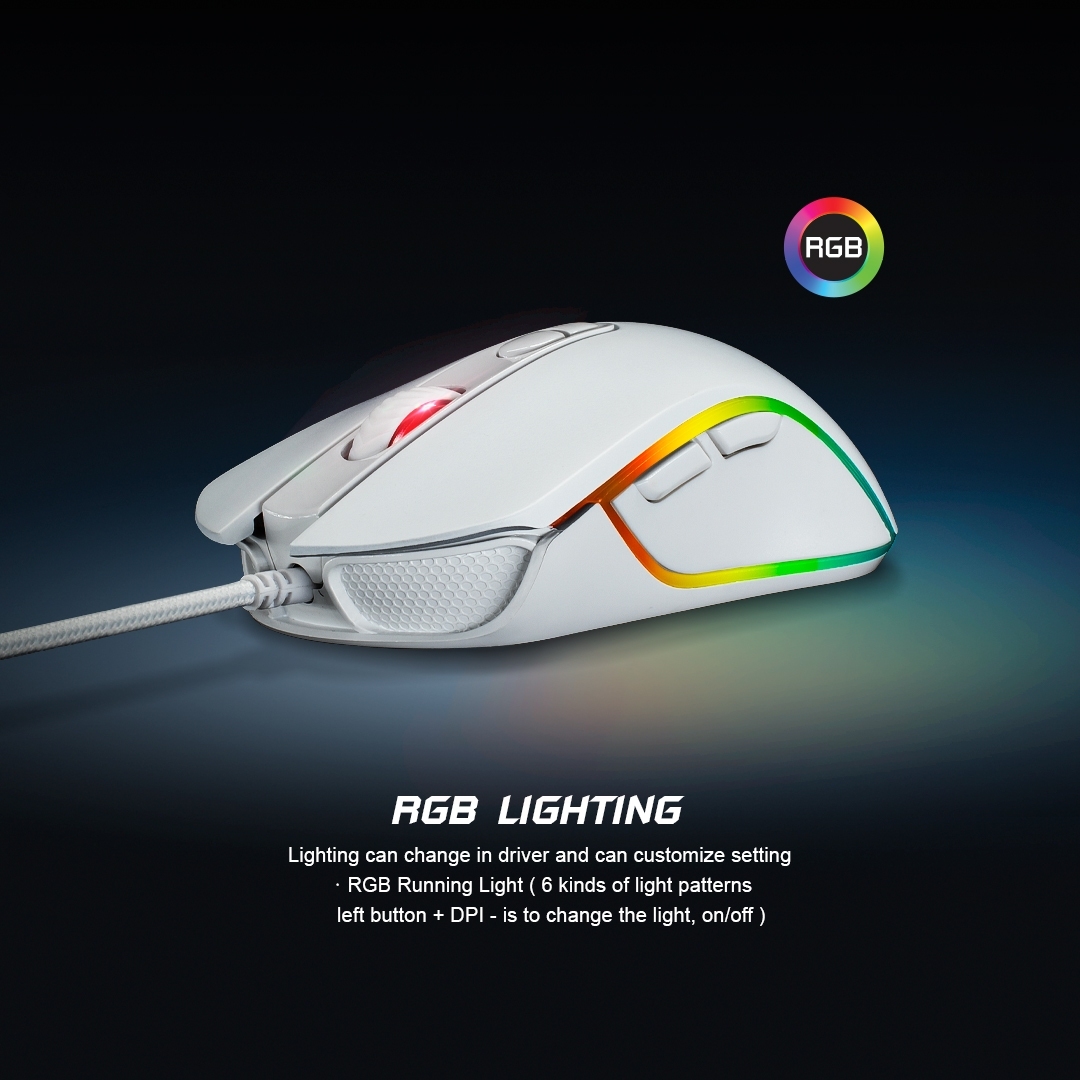 X43 Nubwo BALROG Ergonomic Gaming Macro Mouse เมาส์มาโคร RGB เมาส์เกมมิ่ง SKU-02537