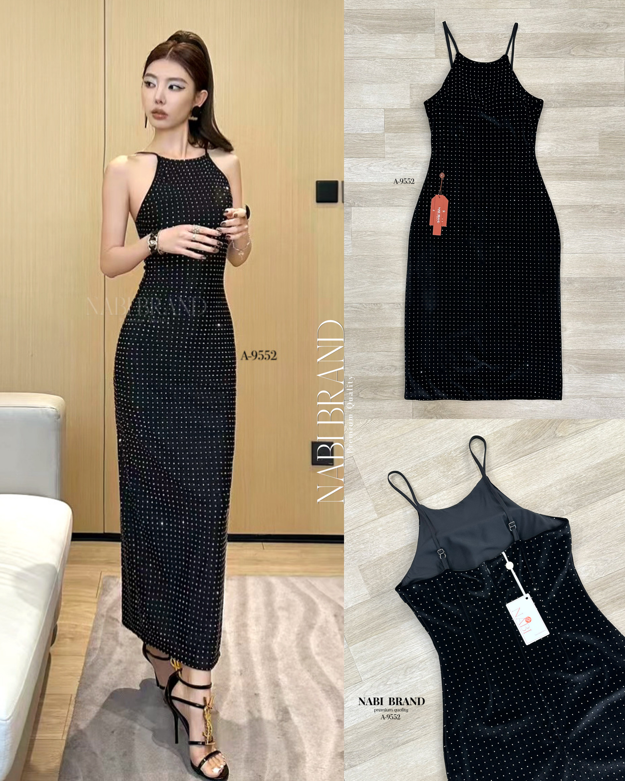 เดรสกำมะหยี่สีดำสายเดี่ยว ทรงเข้ารูป เดรสผ่าข้างข้างเดียวแบบsexyนิดๆ แต่งด้วยเพชรเม็ดเล็กระยิบระยับ แบบแซ่บๆ สายเดี่ยวปรับความยาวได้นะ มีซับในและฟองน้ำ งานซิบหลัง งานผ้าดีมีน้ำหนัก ไม่บาง สวยสุดแซ่บเลยค่ะสาว🖤 #NABIBRAND #งานป้ายnabi #เดรส #มินิเดร