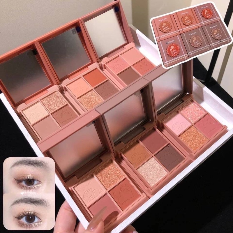 Hold Live Pocket & Knitting Eyeshadow Palatte 4 Colors อายแชโดว์พาเลต ทาตา