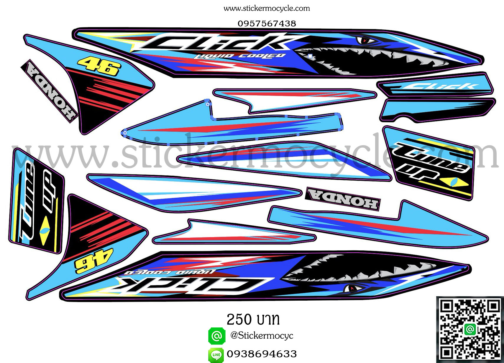 Sticker HONDA CLICK คาร์บู ติดได้ตั้งแต่รุ่นที่ 1-6 ติดรถได้ทุกสี (เคลือบเงา) สติ๊กเกอร์ ติดรถมอเตอร์ไซค์ ฮอนด้า คลิ๊ก