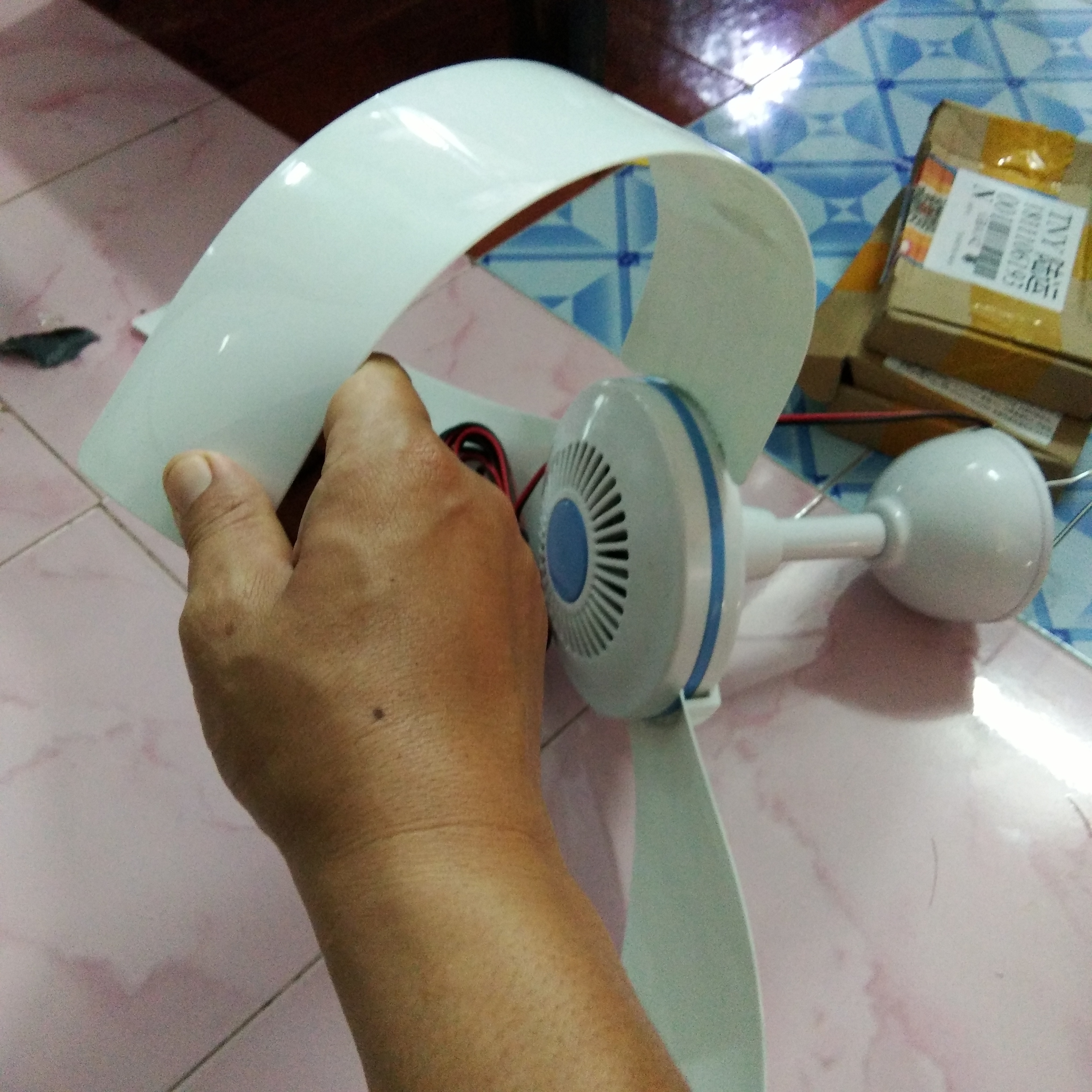 พัดลมเพดานมอเตอร์ ไร้แปรงถ่านลมแรงประหยัดไฟ38นิ้ว DC12V 50W