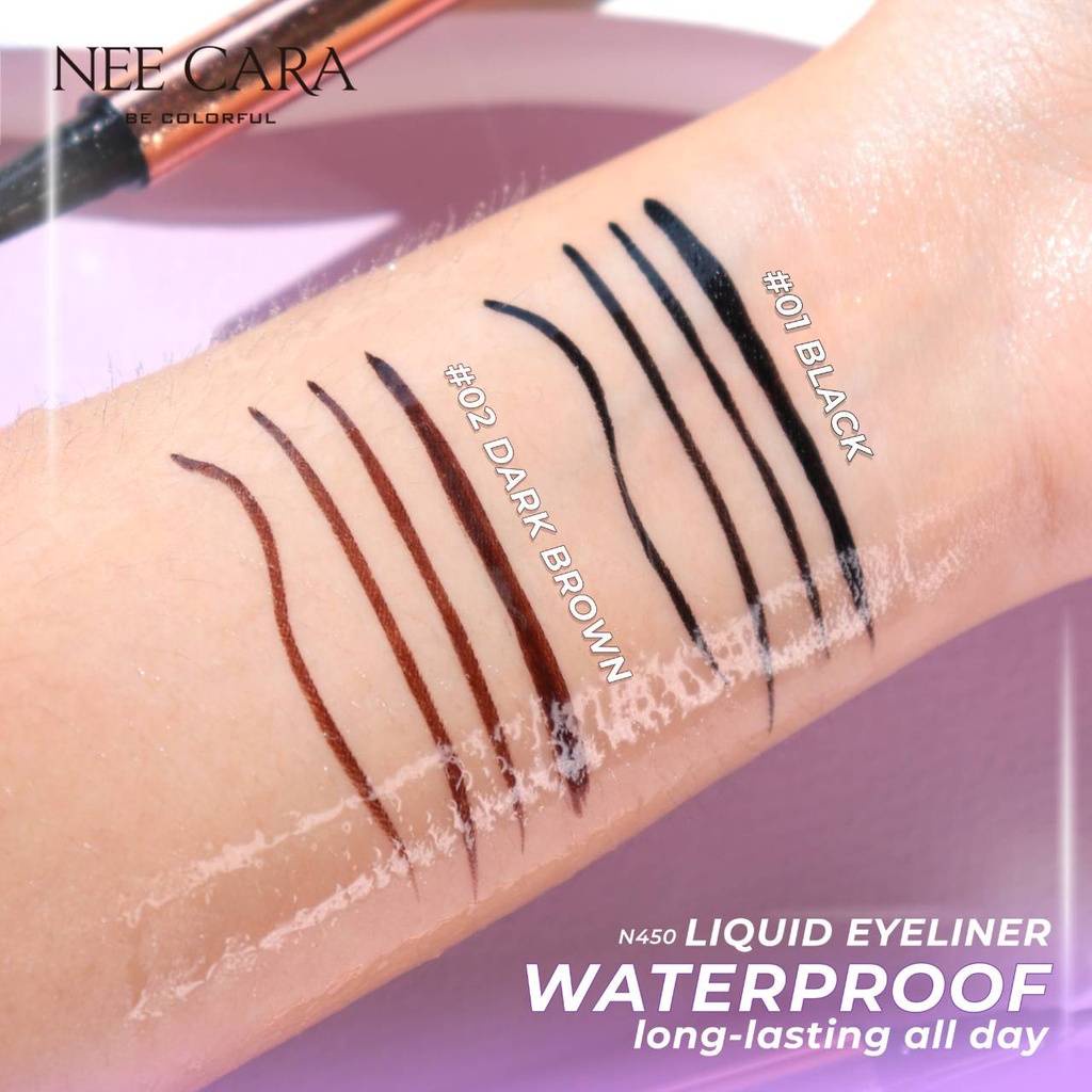 NEE CARA LIQUID EYELINER N450 นี คาร่า อายไลเนอร์ หัวพู่กัน กรีดง่าย ติดทน กันน้ำ