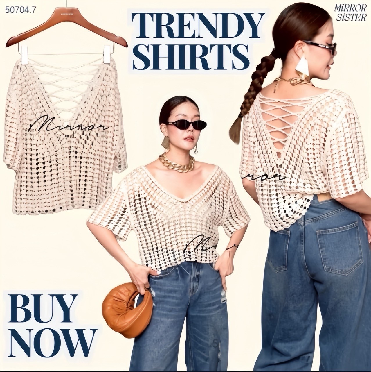 MiRRoRSiSTER's HEY CRoCHeT BLoUSE•• เสื้อถักโครเชต์ดีไซน์เปิดไหล่เล็ก ๆ พร้อมดีเทลไขว้ด้านหน้า/หลัง ที่ปรับใส่ได้ 2 แบบในตัวเดียว! จะใส่โชว์หลังแซ่บ ๆ หรือใส่แบบครอสด้านหน้าก็ได้ลุคที่ต่างแต่สวยไม่แพ้กัน
