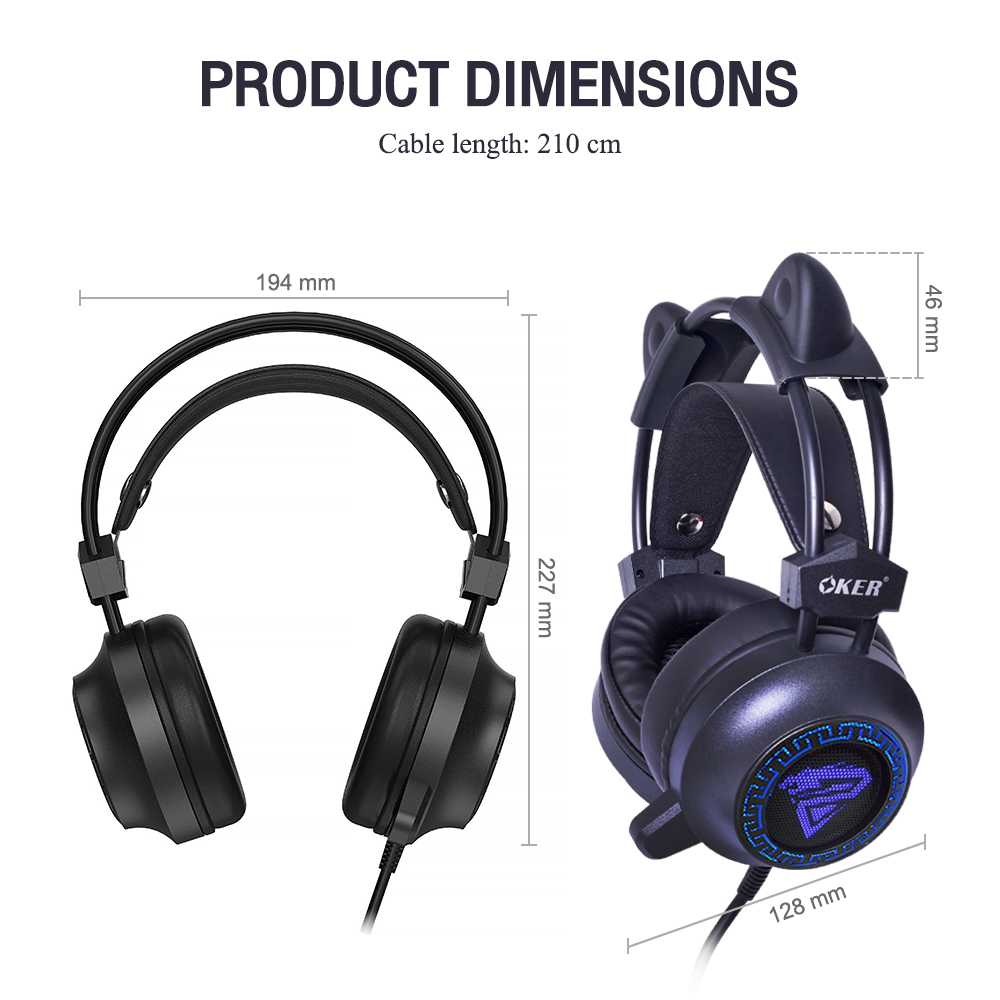 OKER H995 OKER USB HEADPHONE+MIC 7.1 USB HP-HM-OK-H995X