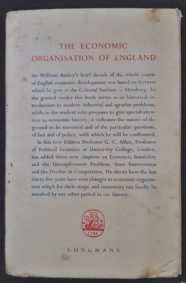 The Economic Organisation of England An Outline History