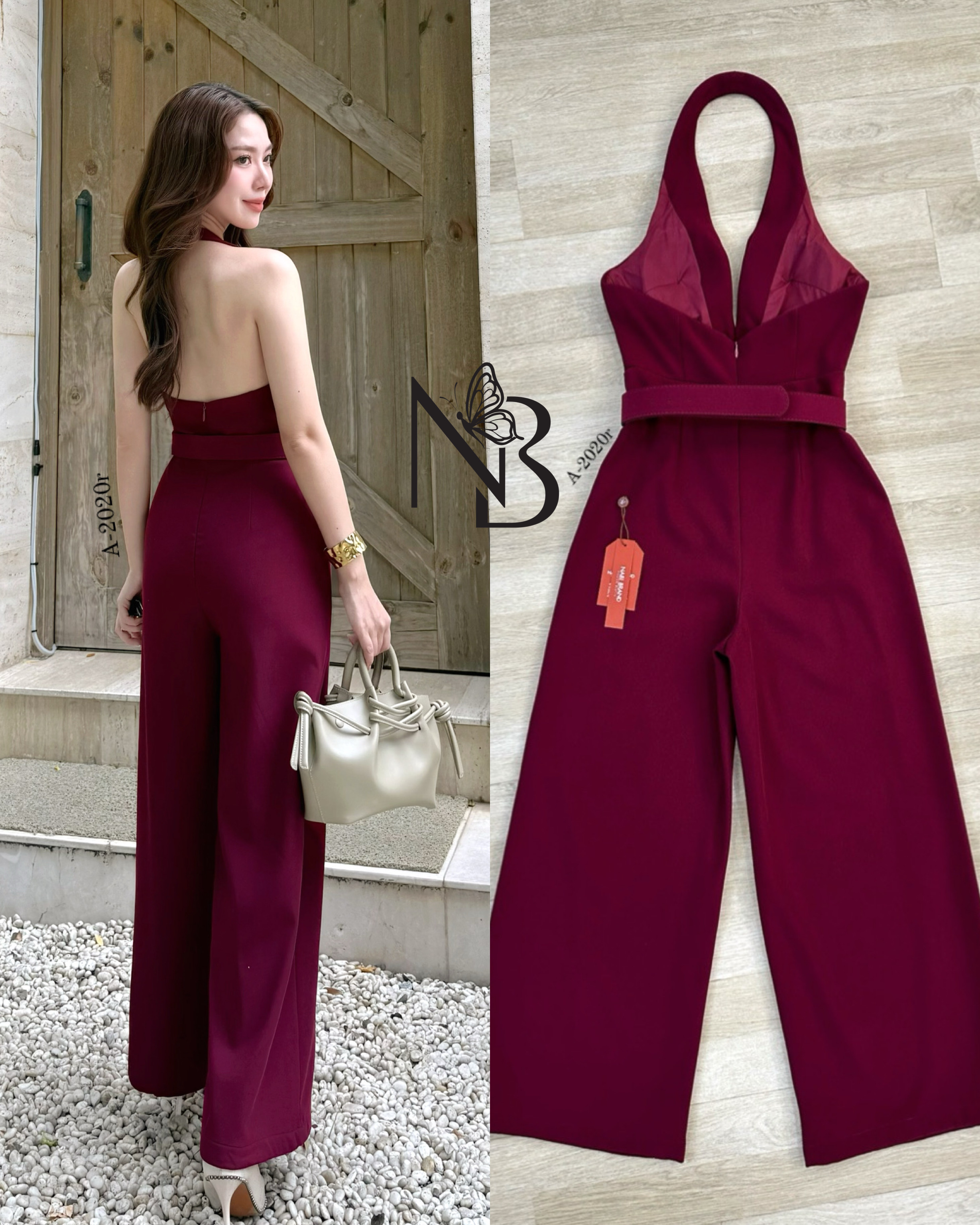 จั้มสูทขายาวทรงขาม้า สีดำทรงคล้องคอ ด้านหน้าเป็นทรงคอวี โชว์หลังแอบsexyหรูไฮมากค่ะ เพิ่มกระเป๋า2ข้าง ใช้งานได้จริง มาพร้อมกับเข็มขัดรัดเอว บอกเลยว่ารุ่นนี้คือ ใส่สวย ดูสูงผอมเพรียว ที่สำคัญเนื้อผ้าดี มีฟองน้ำ มีซับใน 🖤 #นาบีแบรนด์ #nabibrand #blac