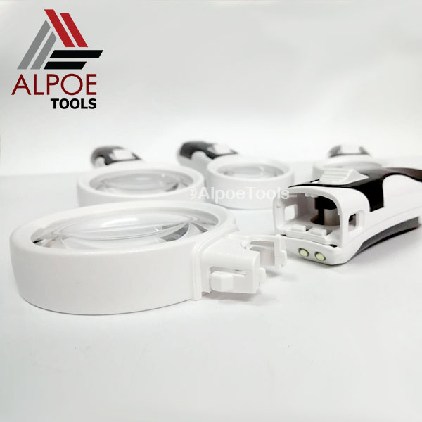 แว่นขยาย แบบด้ามจับ มีไฟ งานถอดหัวได้ รุ่น 773XXB