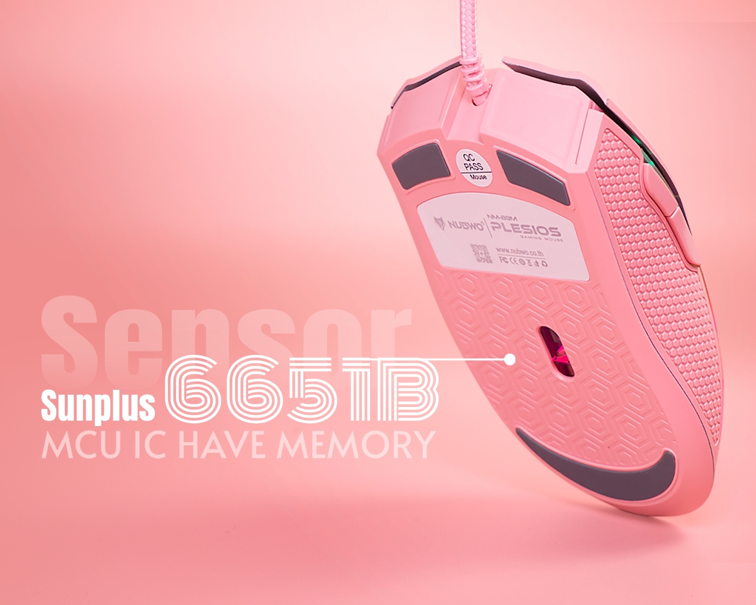 NM-89M Pink Edition NUBWO PLESIOS GAMING MOUSE MACRO SKU-02535
