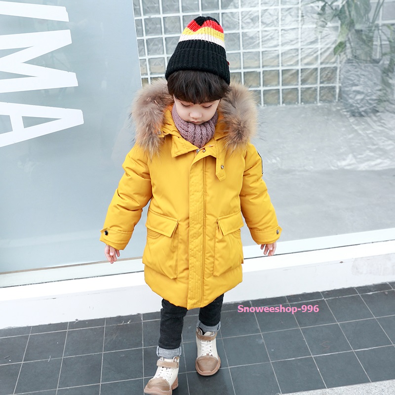 เสื้อขนเป็ดเด็กผ้าโพลีเอสเตอร์ 100% กันลมกันหิมะได้ดีใส่ติดลบได้ มี 4 สี