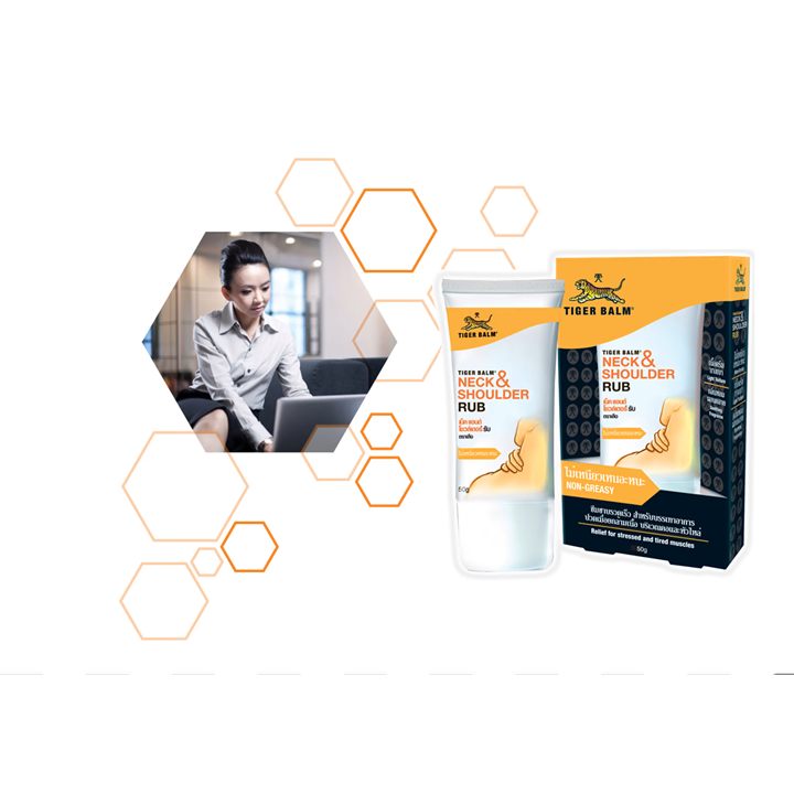 Tiger Balm Neck & Shoulder Rub 50g ครีมบรรเทาปวด ตราเสือ