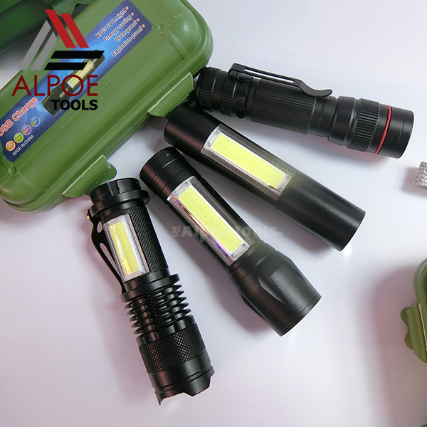 ไฟฉายชาร์จ สาย USB ขนาดเล็ก มีไฟข้าง