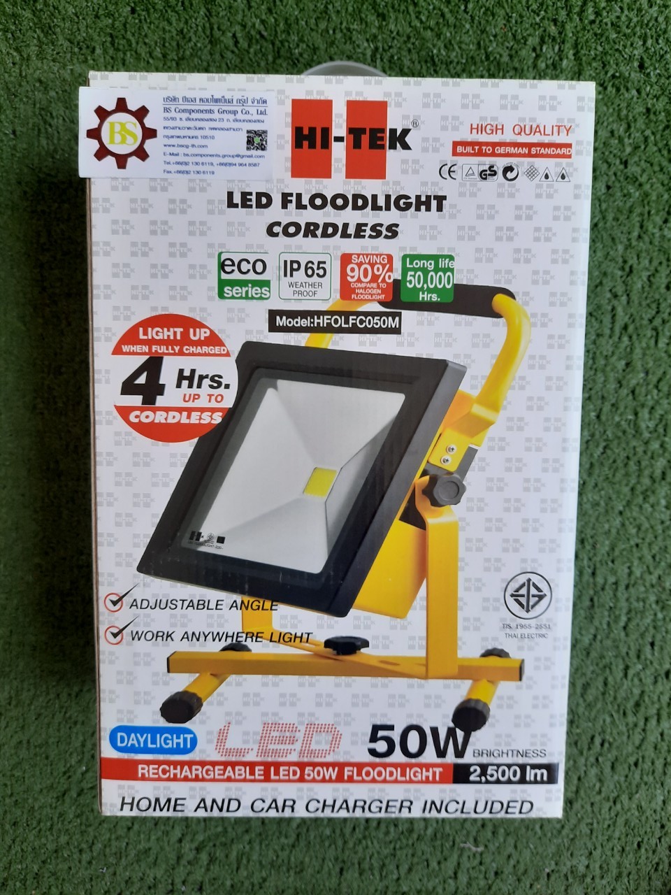 HI-TEK : โคมฉายเคลื่อนที่ชาร์ในตัว LED 50W Daylight Model : HFOLFC050M