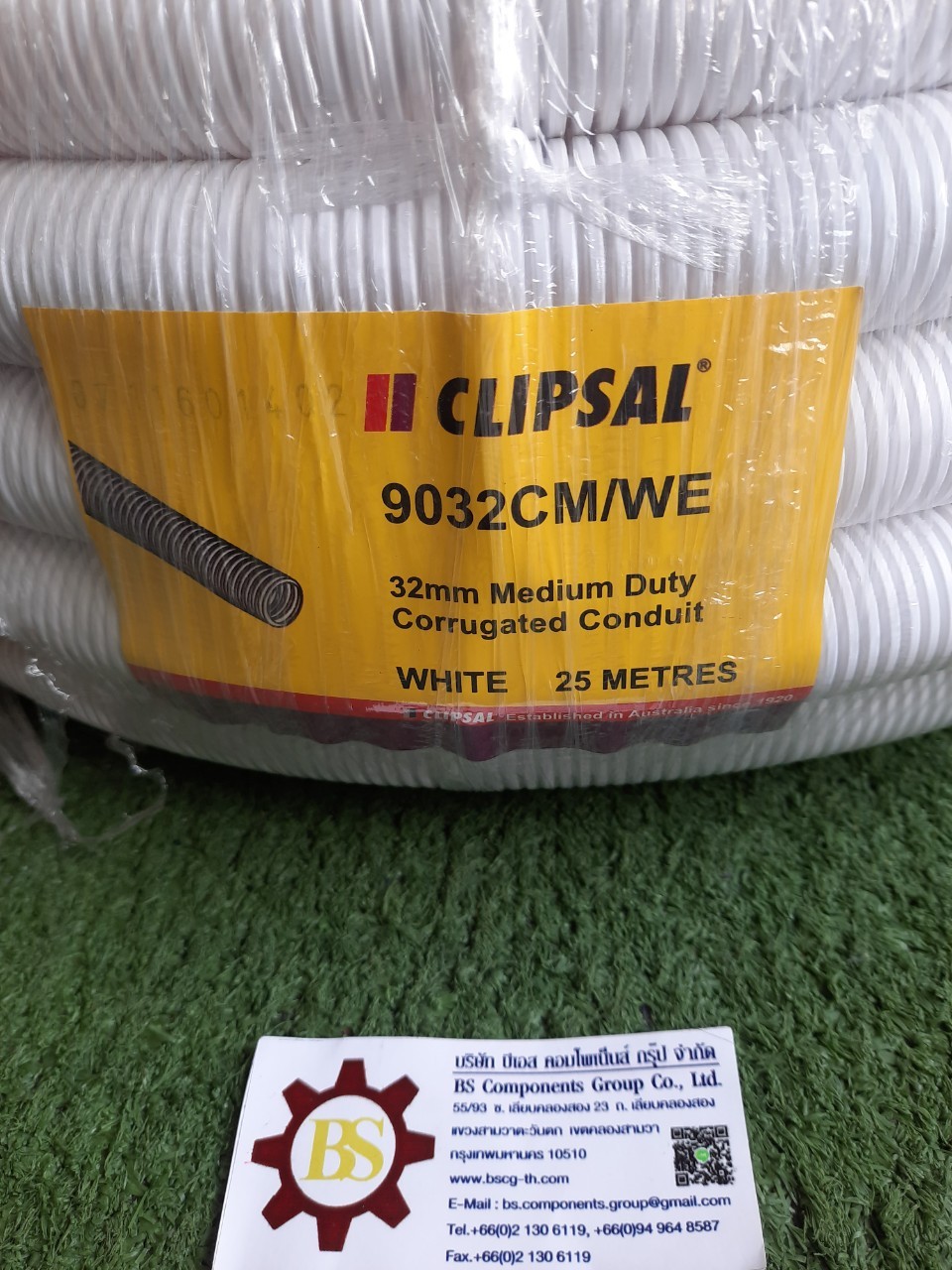 CLIPSAL : ท่อลูกฟูกสีขาว 32mm. 9032CM 25m/roll