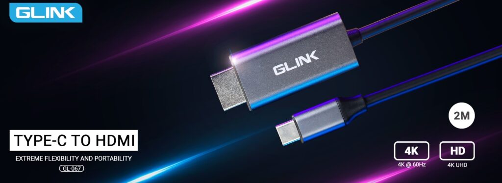 GL-067 GLINK TYPE-C TO HDMI CABLE 2M. CA-HM-TC-GL067