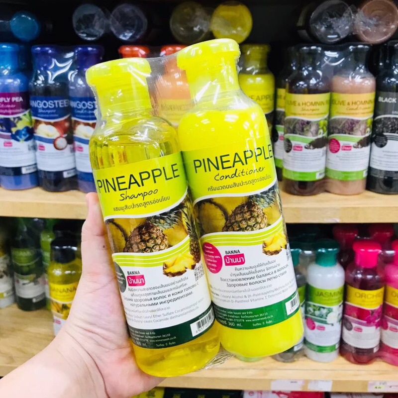 Banna hair shampoo and conditioner set 360ml+360ml บ้านนาแชมพูและครีมนวดผม