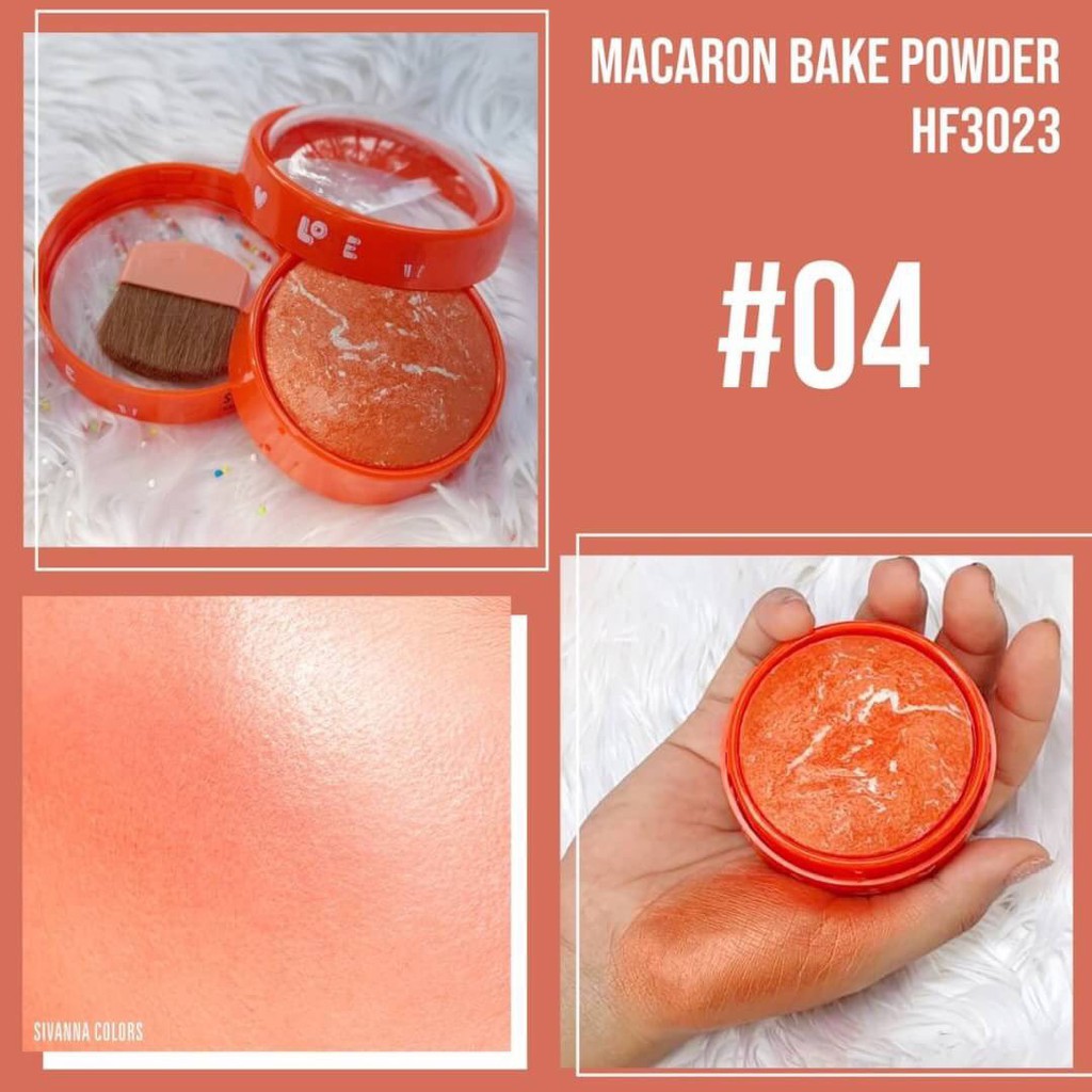 Sivanna Colors Macaron Baked Powder HF3023 ซีเวียน่า ปัดแก้ม มารอง บลัชออนเนื้อคุกกี้