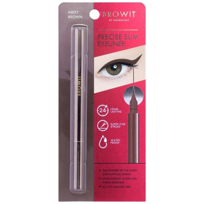 BROWIT PRECISE EYELINER 0.6ML อายไลเนอร์ สลิม หัวเรียวเล็ก พิเศษเพียง 0.05mm เขียนง่าย ติดทน กันน้ำ