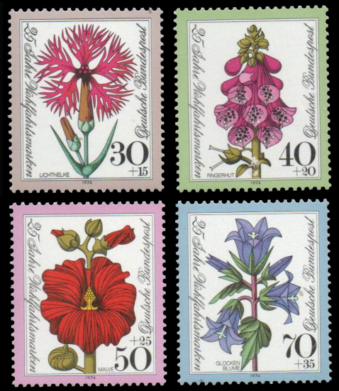 1974 Charity Stamps - Flowers