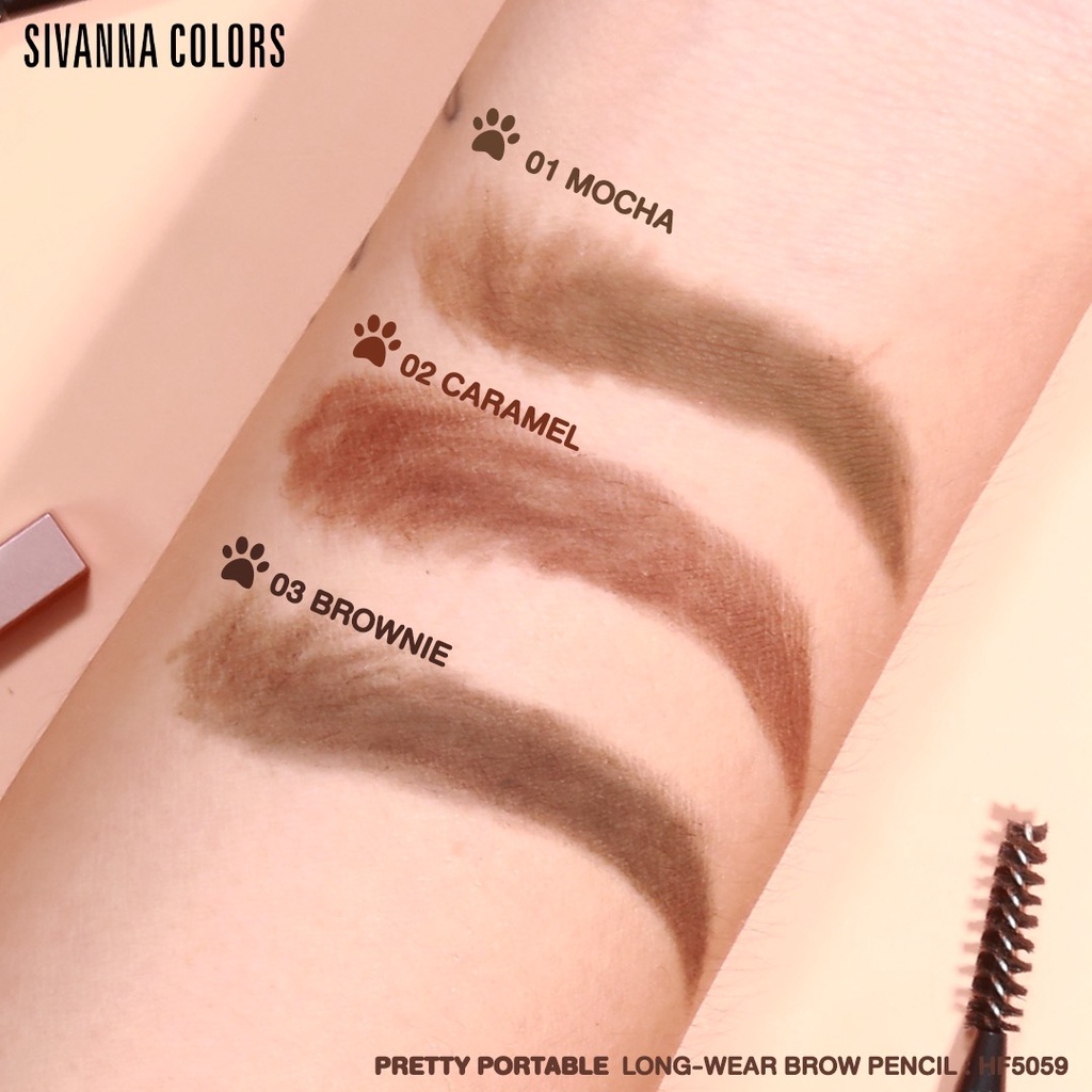 Sivanna Colors Pretty Portable Long-Wear Brow Pencil HF5059 ซีเวียน่า ดินสอเขียนคิ้วน้องแมว