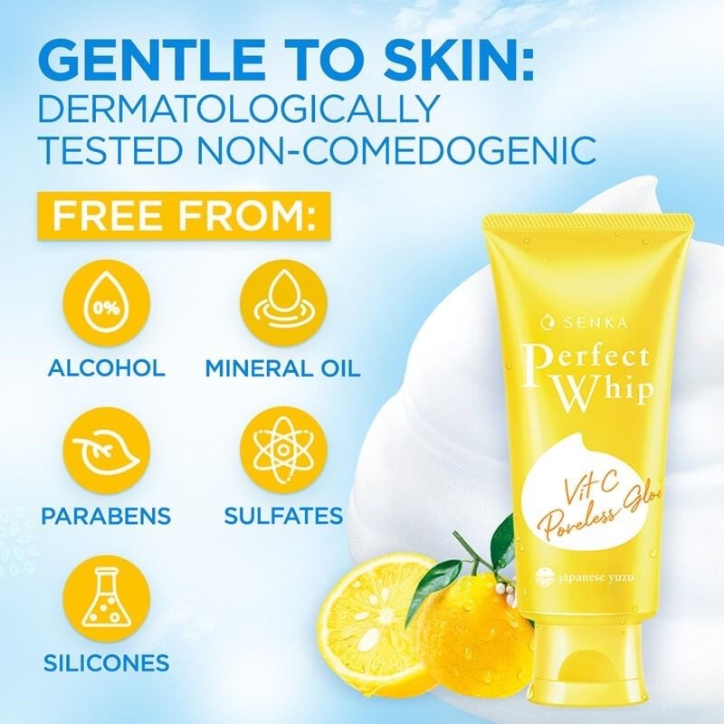 SENKA Perfect Whip Vit C Poreless Glow 100 กรัม เซนกะ วิปโฟม