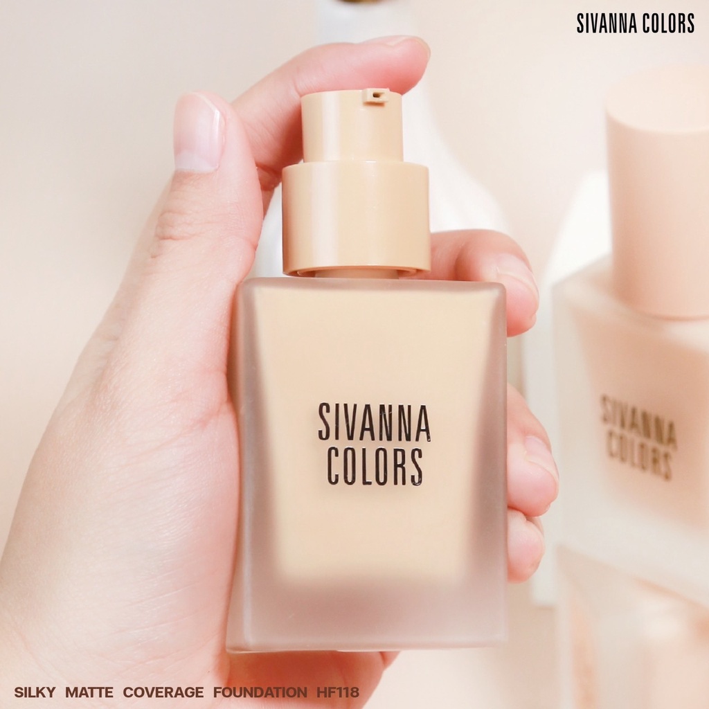 รองพื้นขวด Sivanna Silky Matte Coverage Foundation SPF15 30g. HF118 แบบขวด30กรัม
