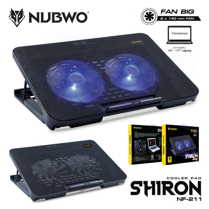 NUBWO NF-211 SHIRON NUBWO COOLER PAD 2 FAN มีไฟ NF211 FA-GO-NB-NF21B,R,U