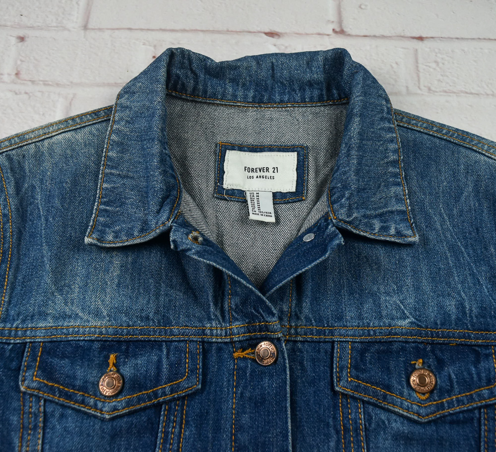 FOREVER21®แท้ อก 40 เสื้อแจ็คเก็ตยีนส์ผู้ชาย ฟอร์เอเวอร์21 สียีนส์ เสื้อแขนยาว เนื้อผ้าดี