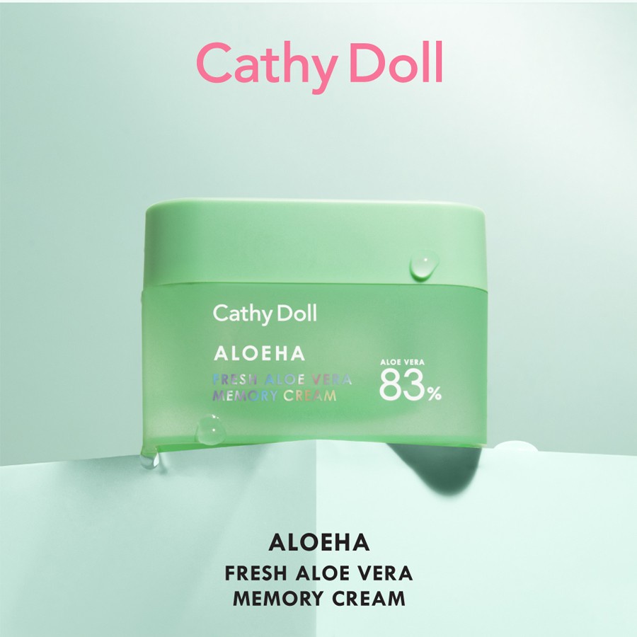 ❤ เคที่ดอลล์ ครีมว่านหางจระเข้ ซึมเร็ว บางเบา ชุ่มชื้น เปล่งประกาย 50g Cathy Doll AloeHa Fresh Aloe Vera Memory Cream