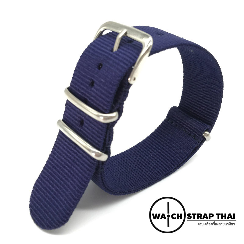 สายนาฬิกานาโต้ สายนาฬิกาผ้าไนลอน NATO Nylon Watch Strap Blue มีขนาด 18 , 20 , 22 mm สำหรับ Rolex , Seiko , Omega