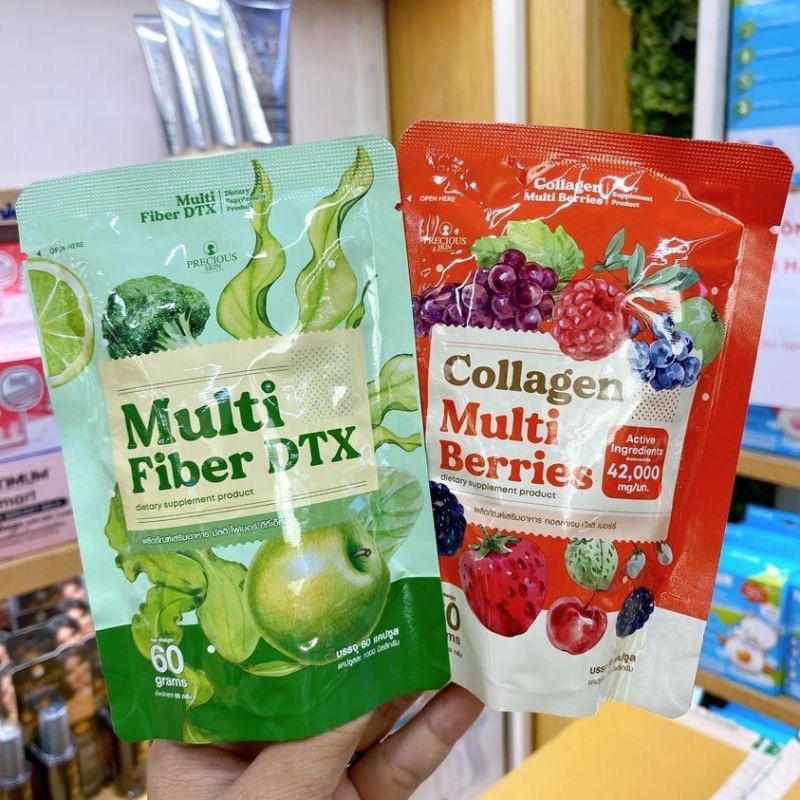 (1 แถม 1) Collagen Multi Berries แถม Multi Fiber DTX คอลลาเจน มัลติ เบอร์ แถม มัลติ ไฟเบอร์ ดีที ช่วยขับถ่าย ควบคุมนน.