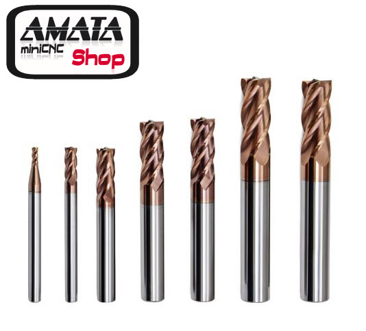 Endmill 6.0 mm. 4 ฟัน Carbide Coating Tungsten HRC65 (6x6x22Cx75L)