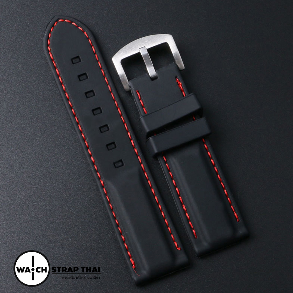 สายนาฬิกายาง เดินด้ายแดง สำหรับโรเล็กซ์ For Rolex SET02 Rubber Watch Strap Red มีขนาด 20,22,24 mm