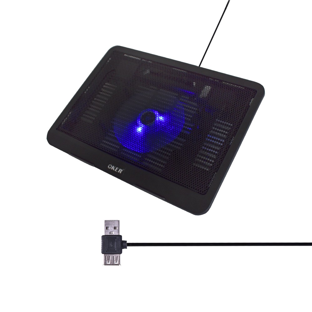 C195 OKER NOTEBOOK COOLING PAD มีไฟ FA-OK-NB-C195B
