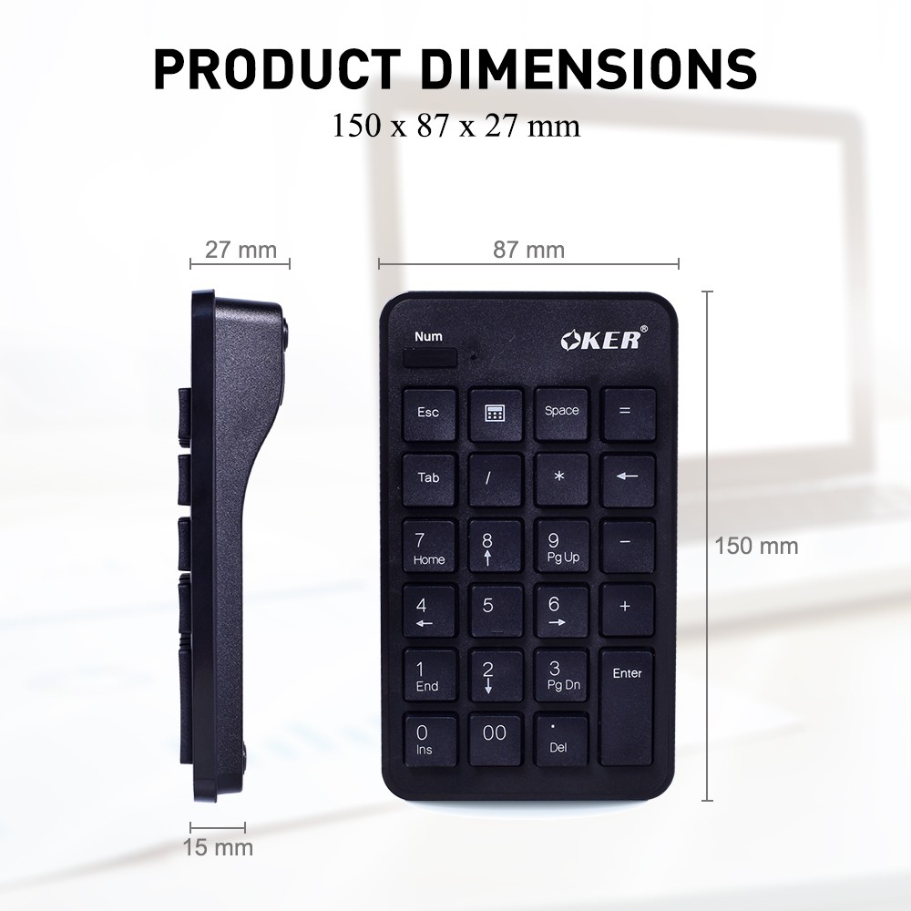 OKER KP-055 OKER KEYPAD WIRELESS NUMERIC KP-UB-OK-055BK