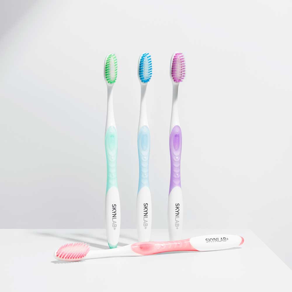 SKYNLAB แปรงสีฟันแพ็ค 4ชิ้น Premium Slim Soft Toothbrush