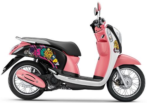 Sticker HONDA SCOOPY I ปี2014 รุ่น21 Vivid ME ติดรถสี ขาว ชมพู (เคลือบเงาแท้) สติ๊กเกอร์ ติดรถมอเตอร์ไซค์ ฮอนด้า สกู๊ปปี้ ไอ