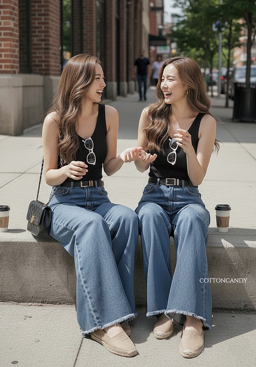 Tag#cottoncandy กางเกงยีนส์ รุ่นนี้ผ้ายีนส์เนื้อพรีเมี่ยม งานดี แพทเทิลขากระบอกใหญ่บานสวยจึ้งสวยๆ ทรงนี้ใครใส่ก็สวย พลางสะโพกดีมากๆ