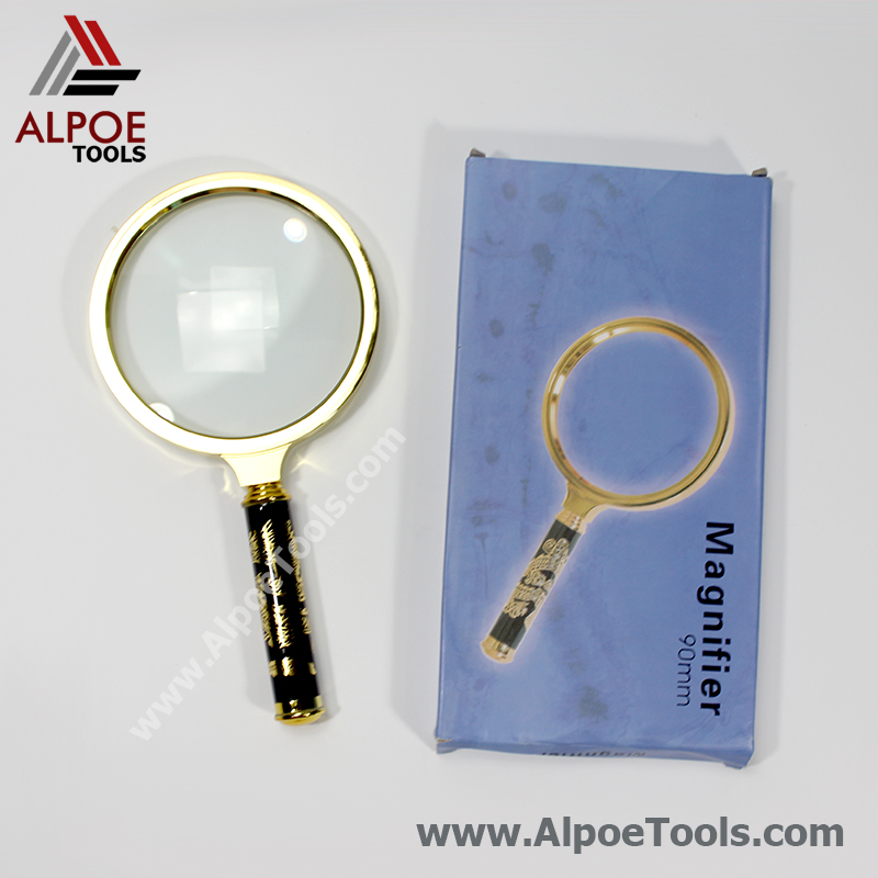 แว่นขยาย เลนท์กระจก ด้ามลายมังกร สีทอง